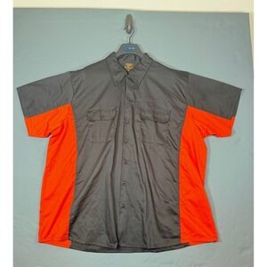 NWT Milwaukee Leather Performance Shirt Mens 5XL Black Orange Button Up